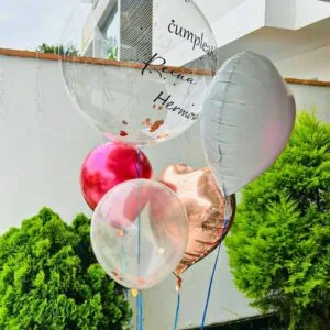 bouquette de globos cumpleañero personalizado